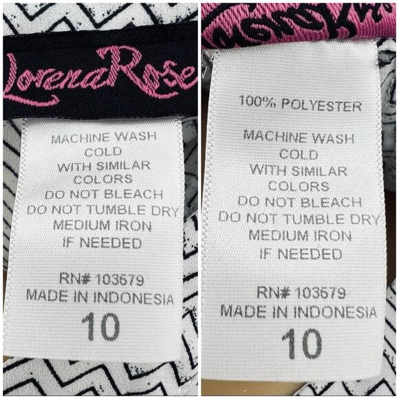 Lorena Rose US 10 Gray Chevron Stripe Short Sleeve Zip Knee Length A Line Dress - Picture 8 of 8